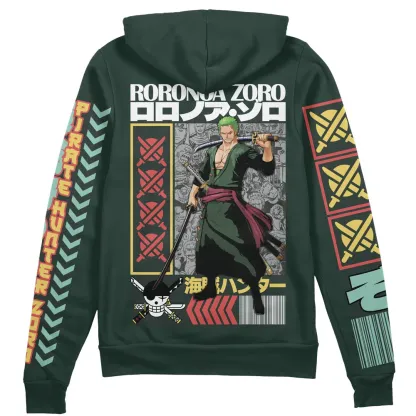  Roronoa Zoro V2   Streetwear Zip Hoodie Jacket-AnimeClothe
