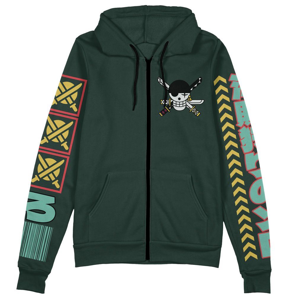  Roronoa Zoro V2   Streetwear Zip Hoodie Jacket-AnimeClothe