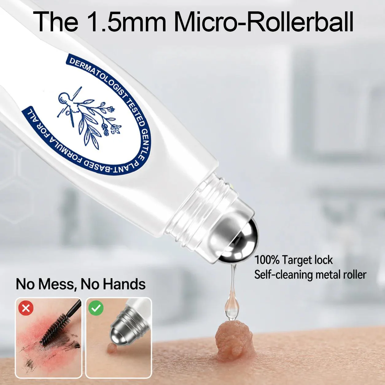 1.5 mm micro rollerball applicator