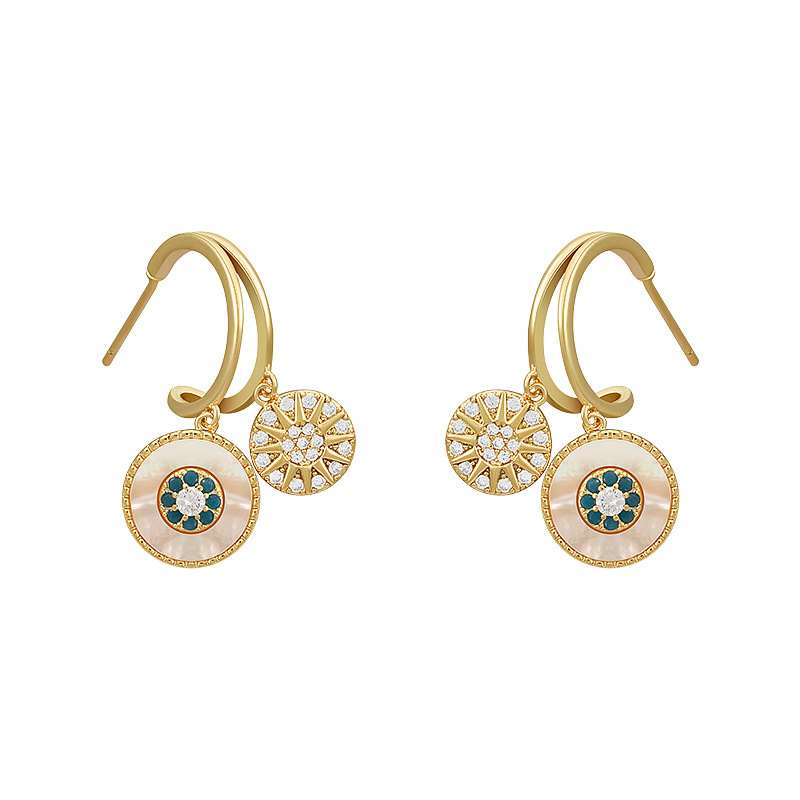 Lucky Flower Drop Earrings | Cubic Zirconia Brass Earrings