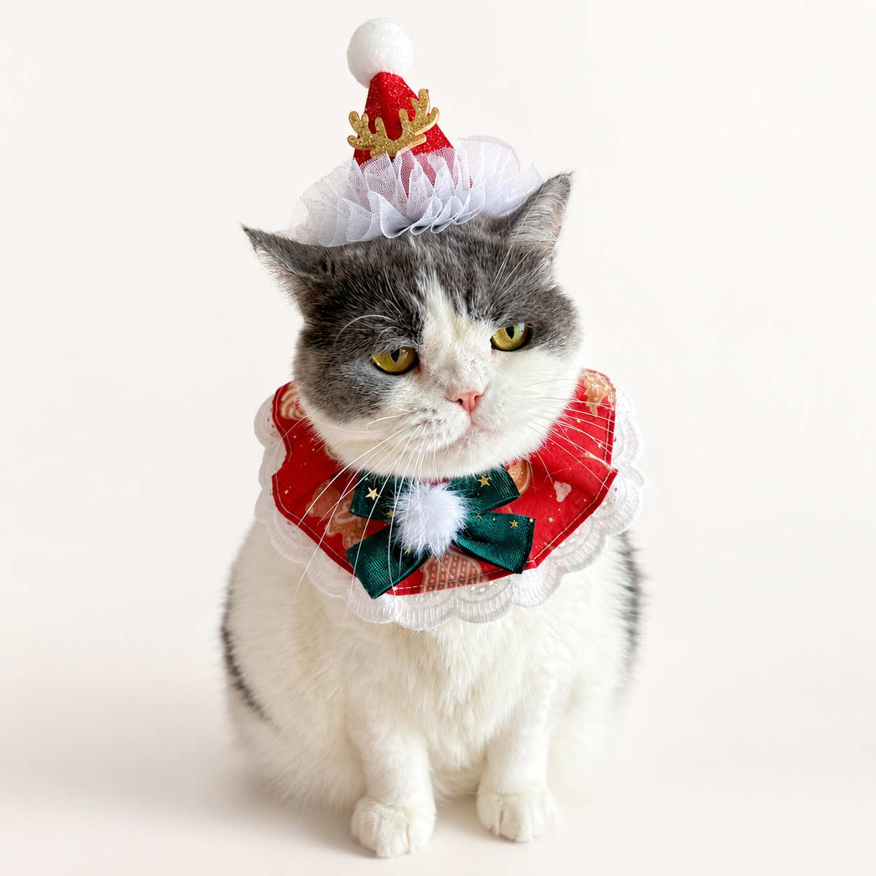 Christmas Pet Bandana & Bow Tie Set – Festive Holiday Accessories for Cats and Dogs