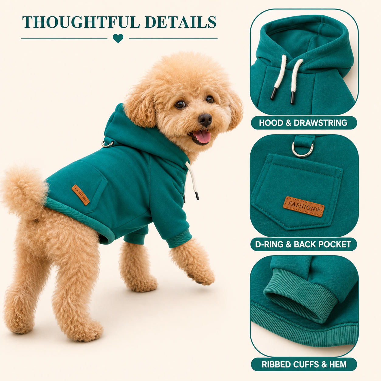 🐕Cozy Fleece Pet Hoodie – Warm Fall & Winter Sweatshirt for Small & Medium Dogs👍