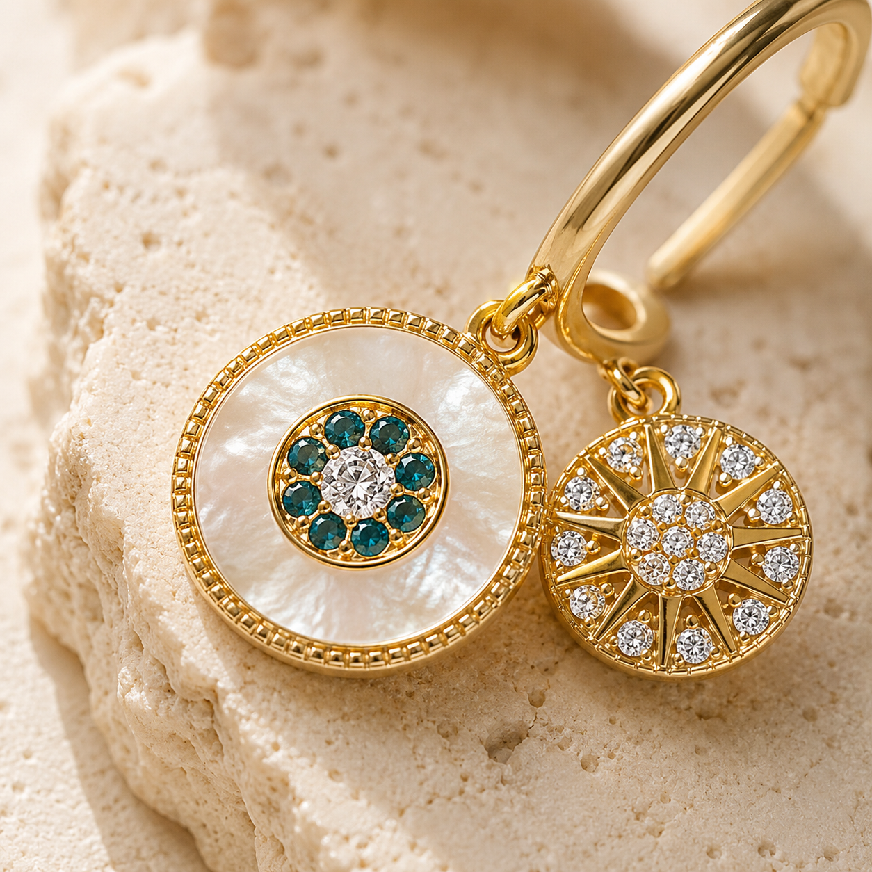 Lucky Flower Drop Earrings | Cubic Zirconia Brass Earrings