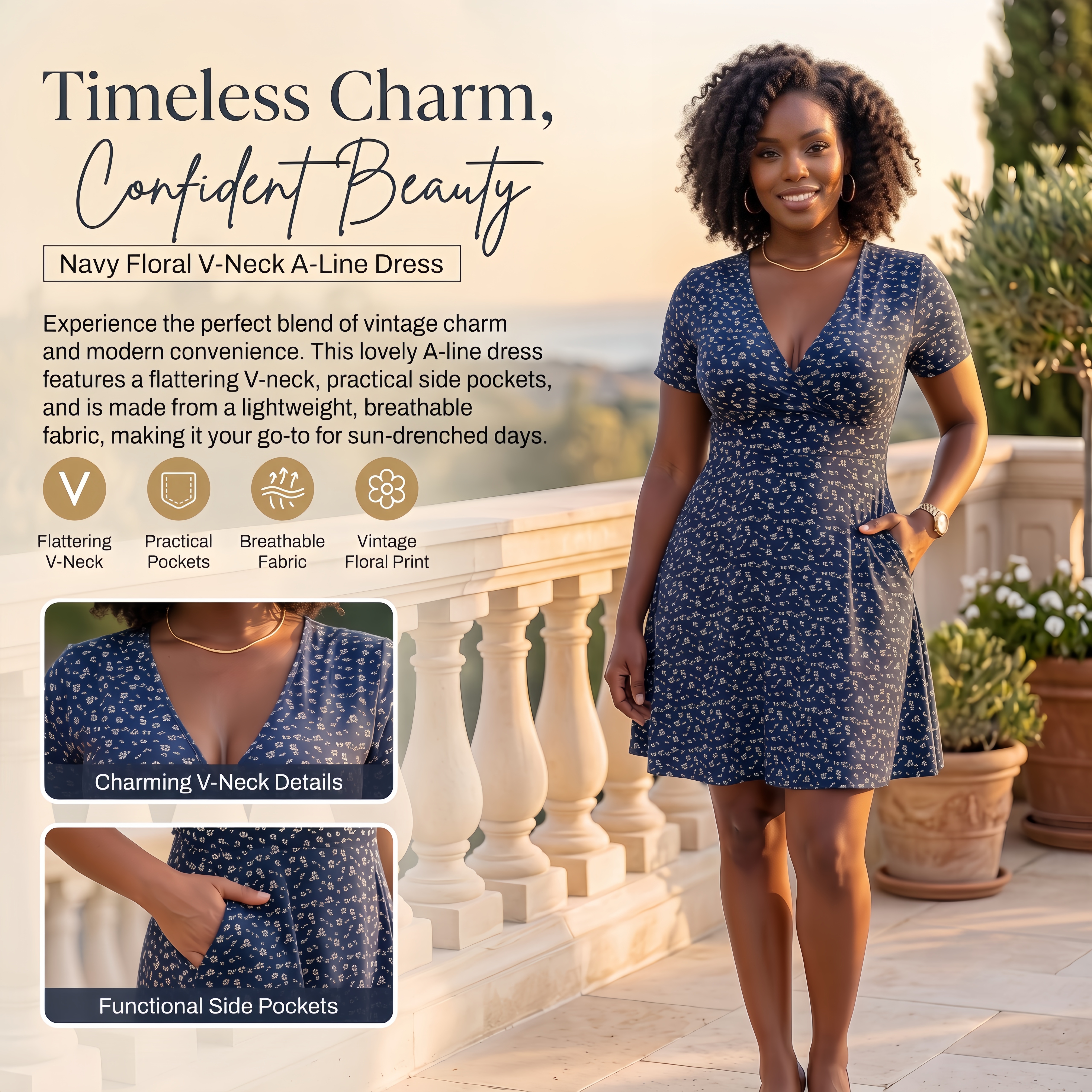 🌿 Effortless Flattery Breathable V-Neck Dress