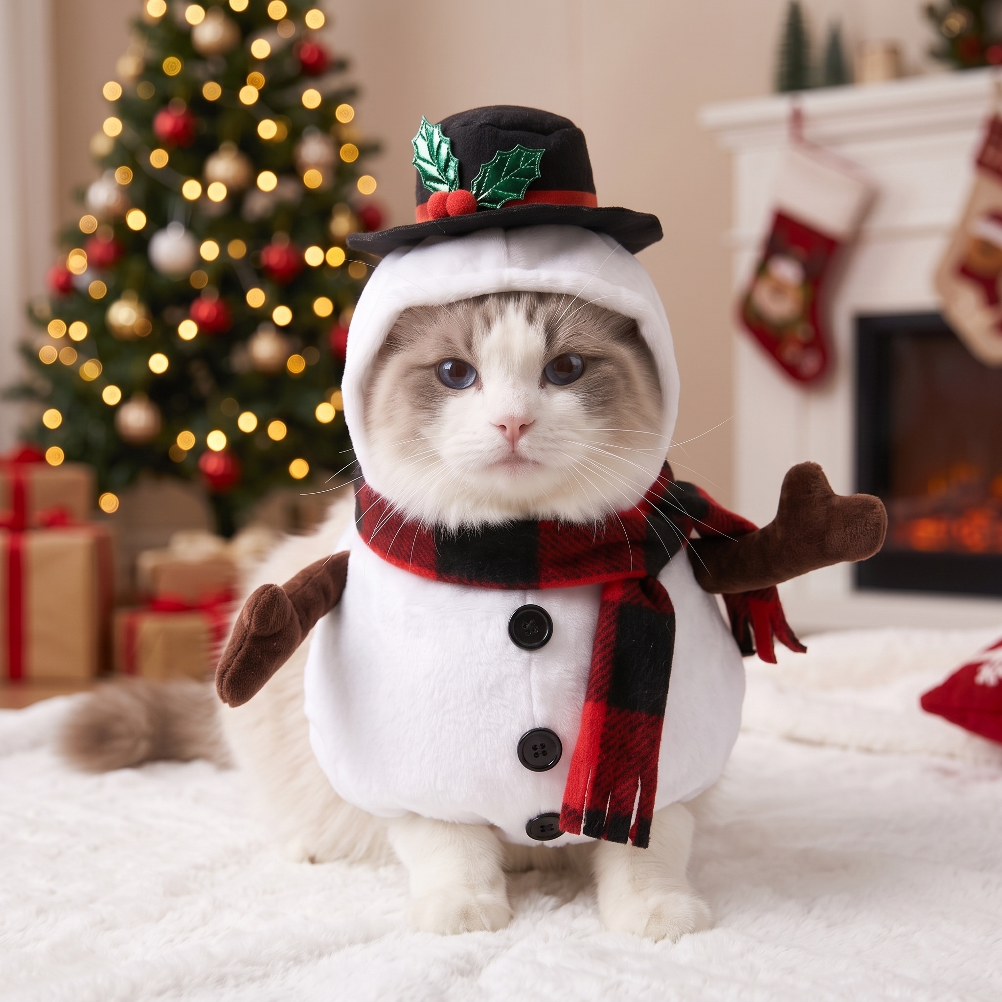 ☃️"Snowy Paws" Snowman Pet Costume