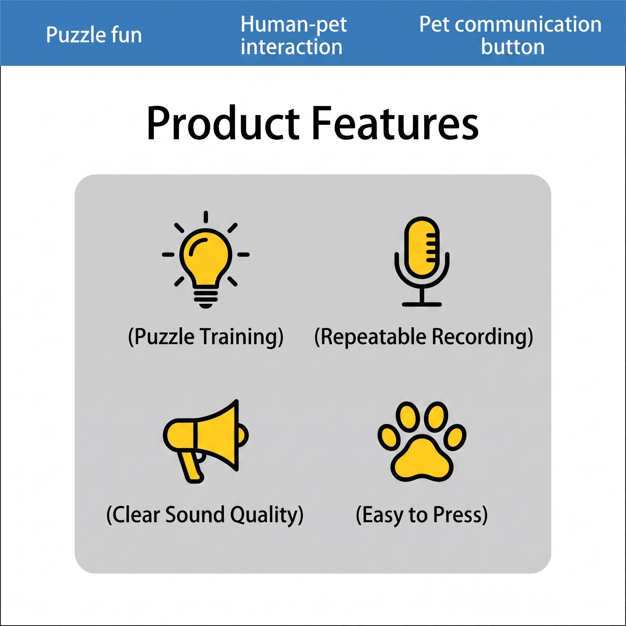 🐾"TalkPaws" Recordable Pet Communication Buttons