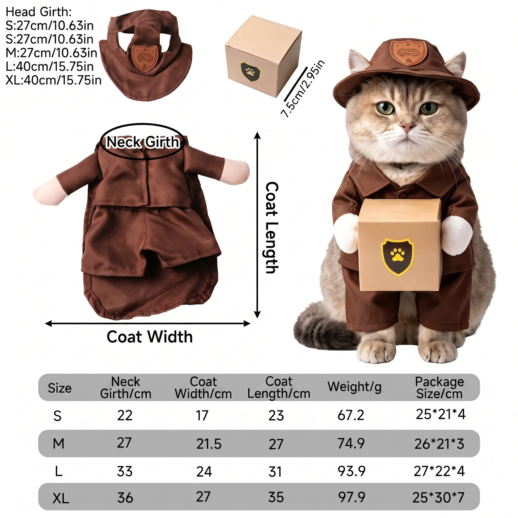 📦"Paws Express" Delivery Dog Costume