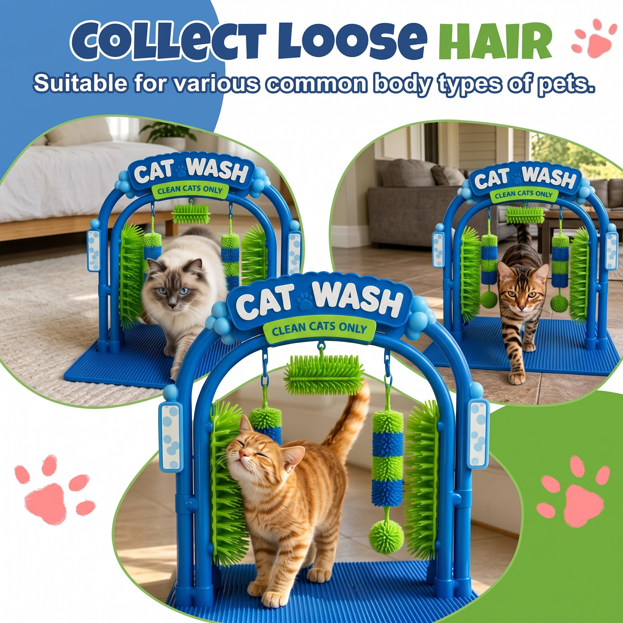 Cat Wash Grooming Station, Self‑Grooming Cat Wash Station (1pc)