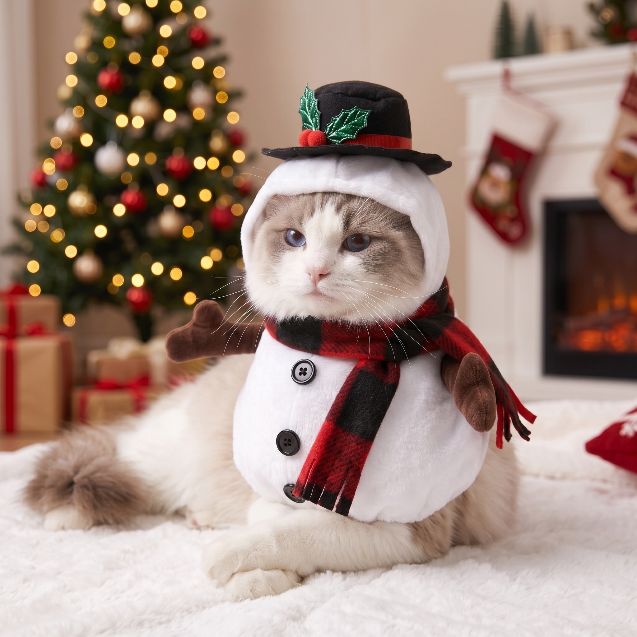 ☃️"Snowy Paws" Snowman Pet Costume
