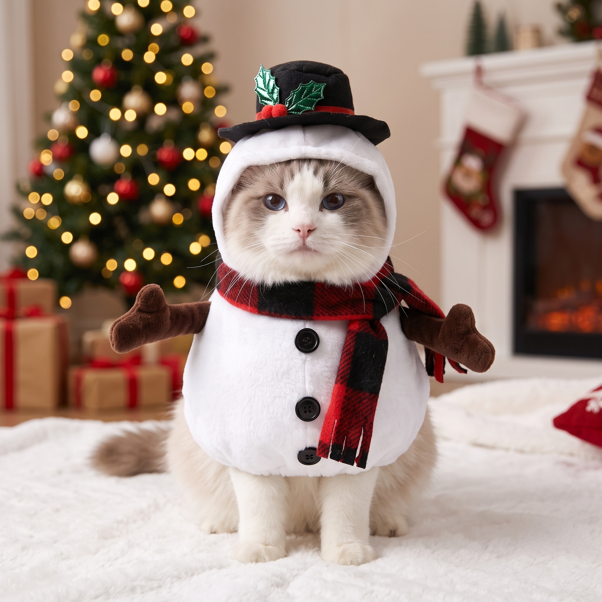 ☃️"Snowy Paws" Snowman Pet Costume