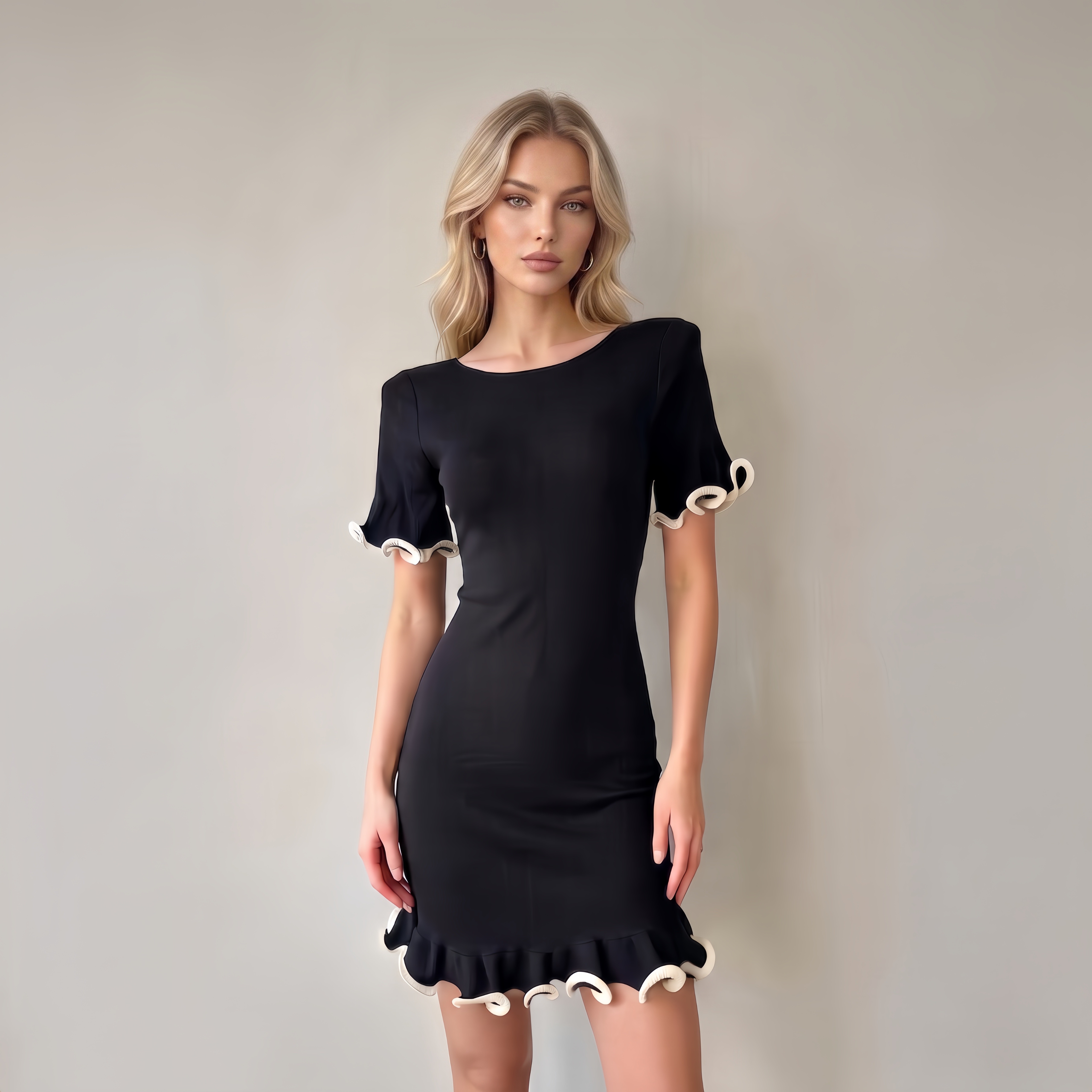 The Parisian Sculpted Ruffle Mini Dress ✨
