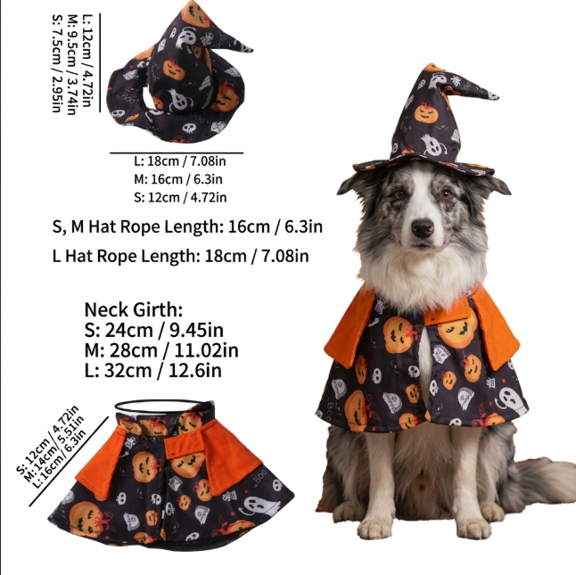 🎃"Spooky-Cute" Pumpkin Pet Costume