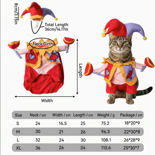 🃏"Paws & Magic" Magician Pet Costume