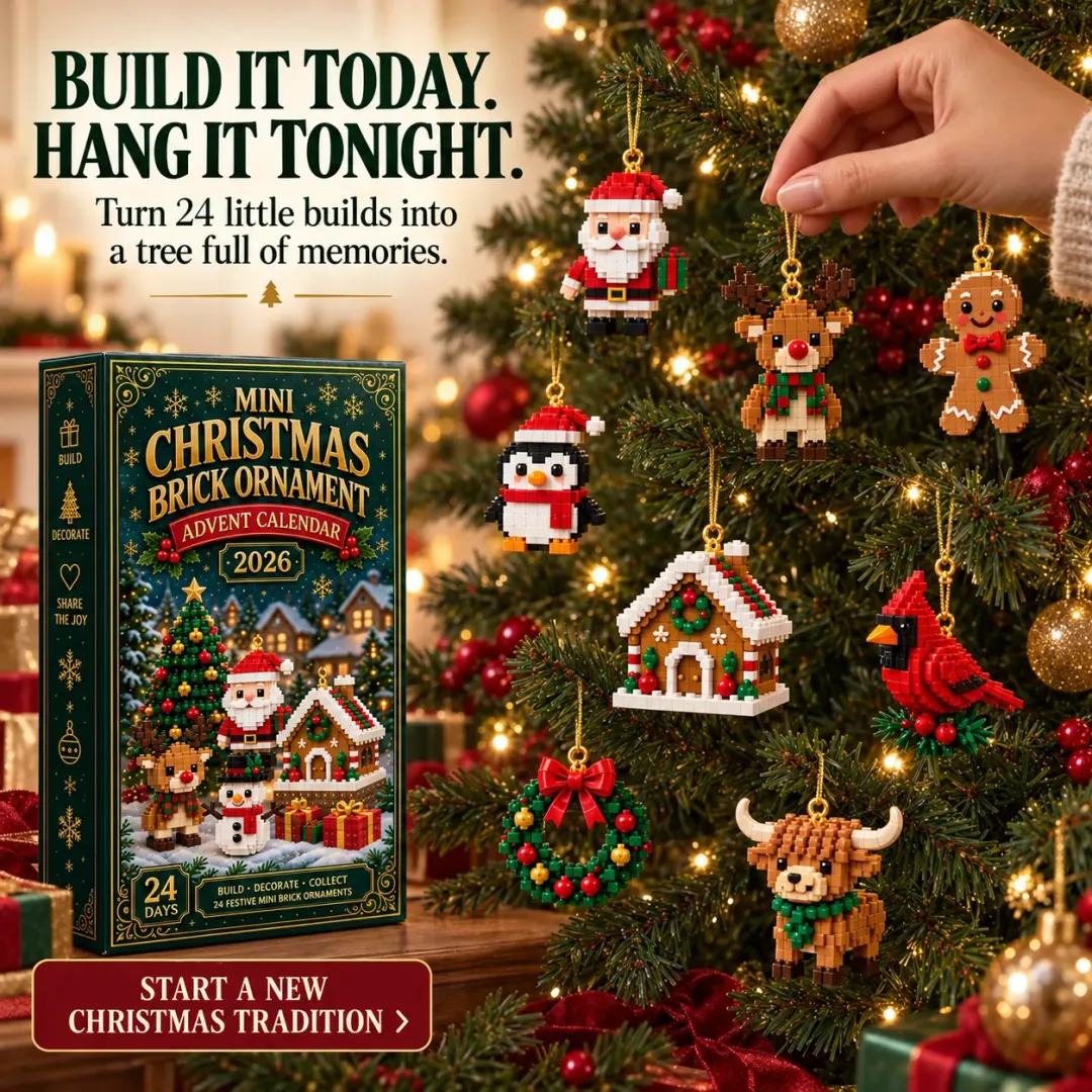 🎄24-Day Mini Christmas Brick Ornament Advent Calendar