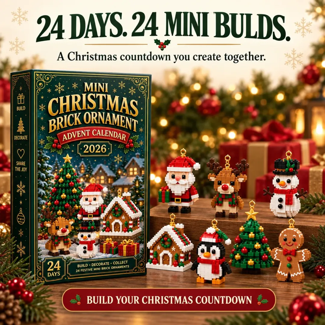 🎄24-Day Mini Christmas Brick Ornament Advent Calendar
