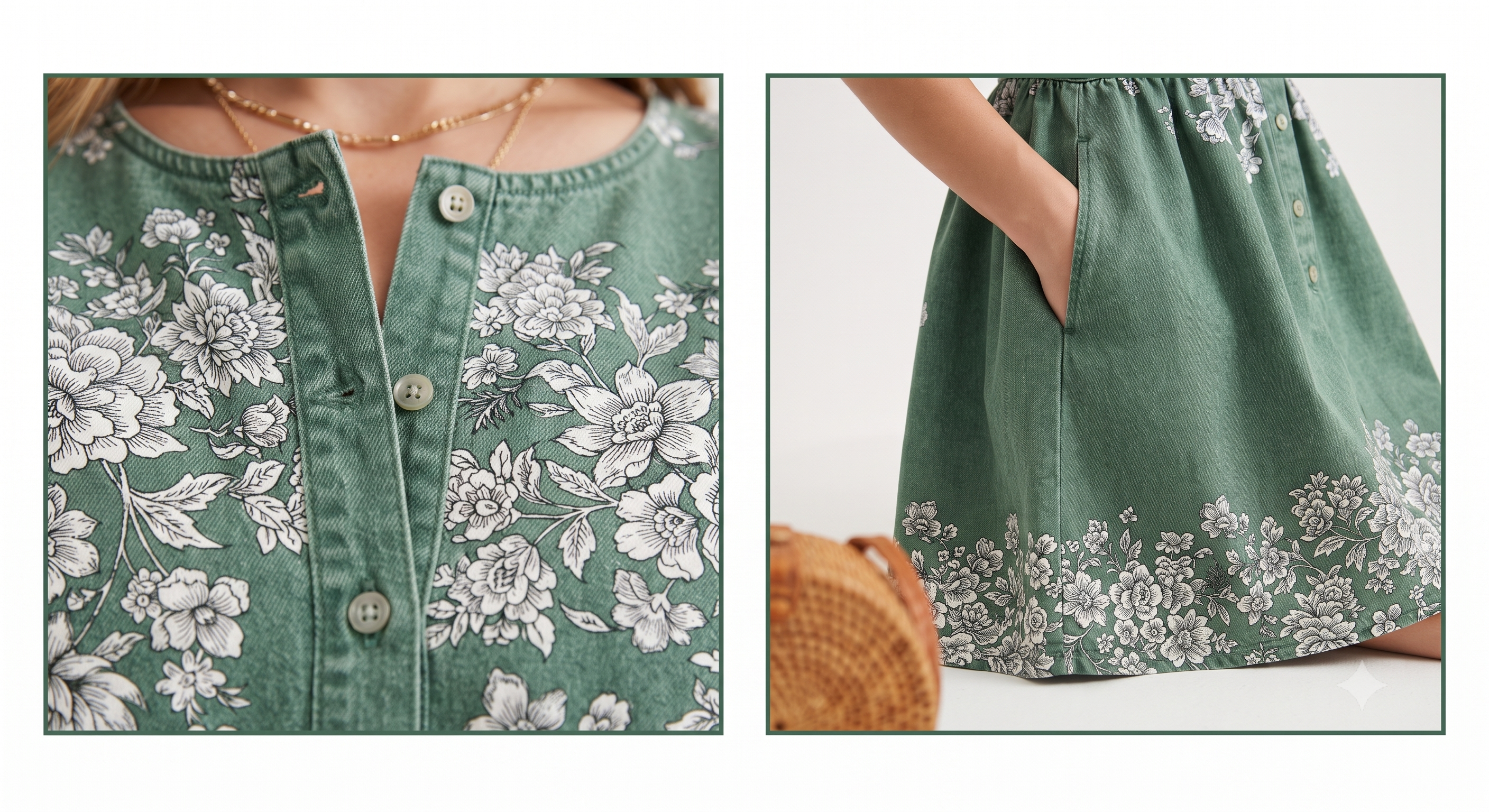 Women's Floral Embroidered Mini Dress – Sleeveless Button Front A-Line Summer Vacation Dress with Pockets