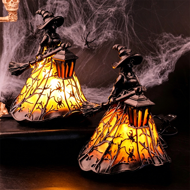 Halloween Light-Up Witch Figurine Decoration