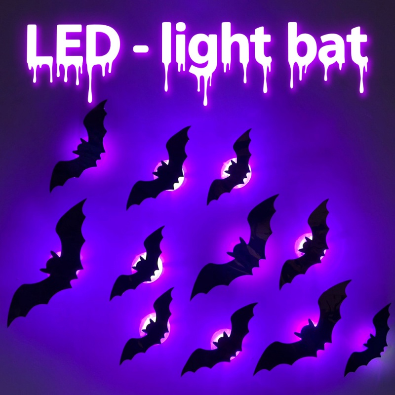 Halloween LED Bat & Spider Wall Decor Set