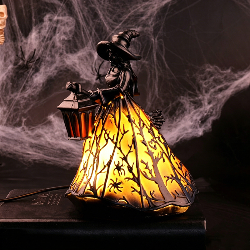 Halloween Light-Up Witch Figurine Decoration