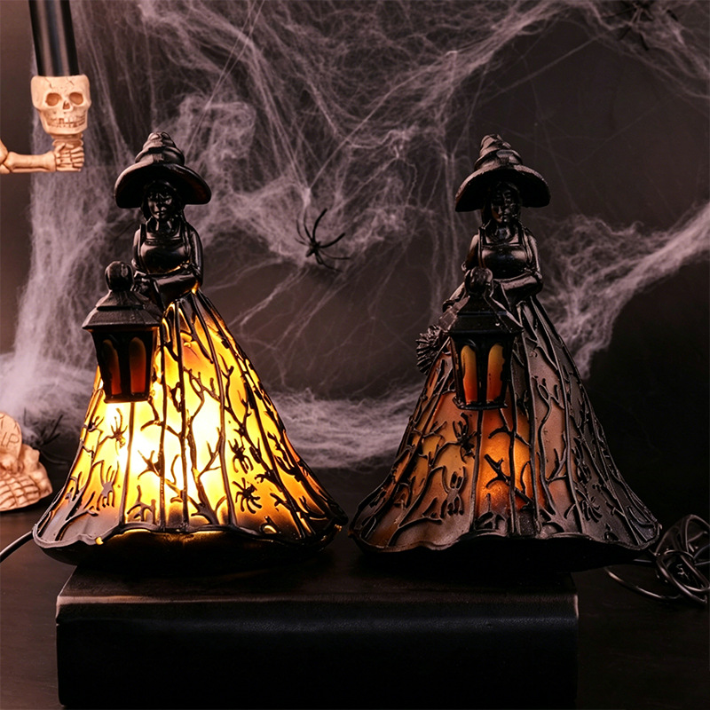 Halloween Light-Up Witch Figurine Decoration