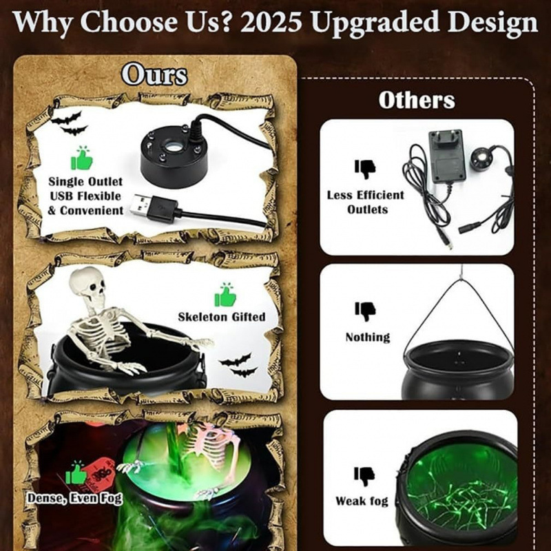 Halloween Cauldron Mist Diffuser Decoration