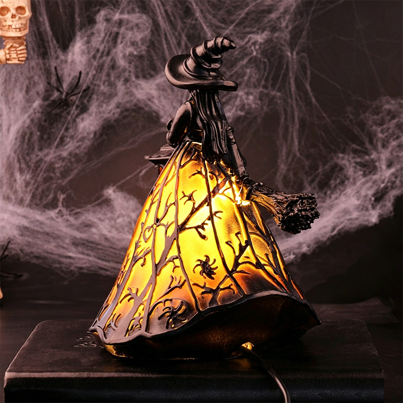 Halloween Light-Up Witch Figurine Decoration