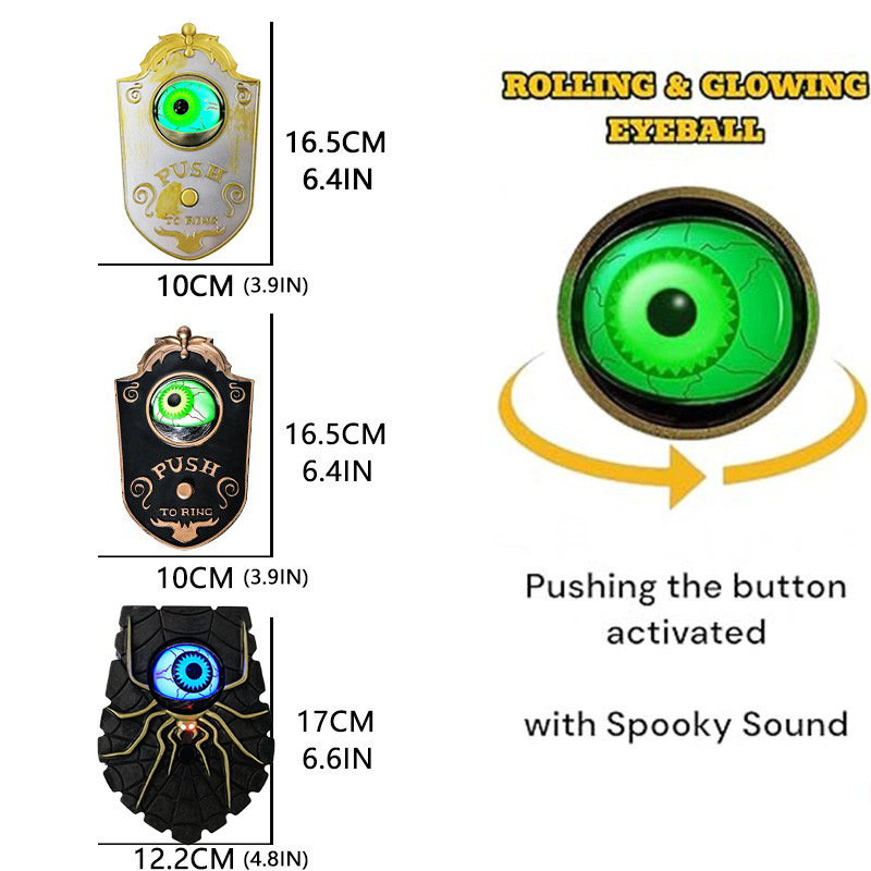 Halloween Glowing Eyeball Doorbell Decoration