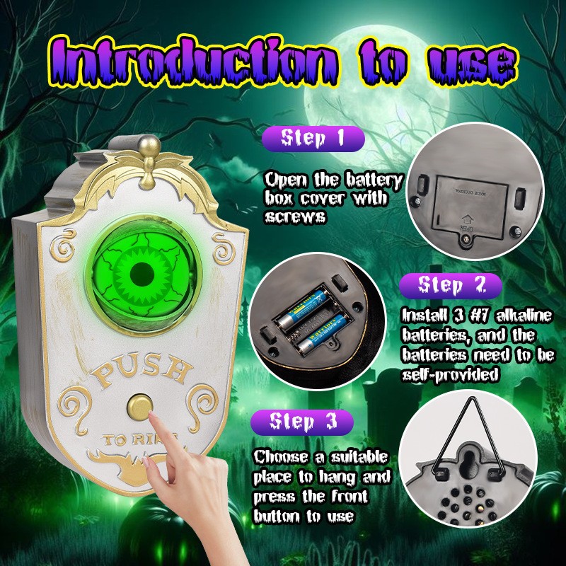 Halloween Glowing Eyeball Doorbell Decoration