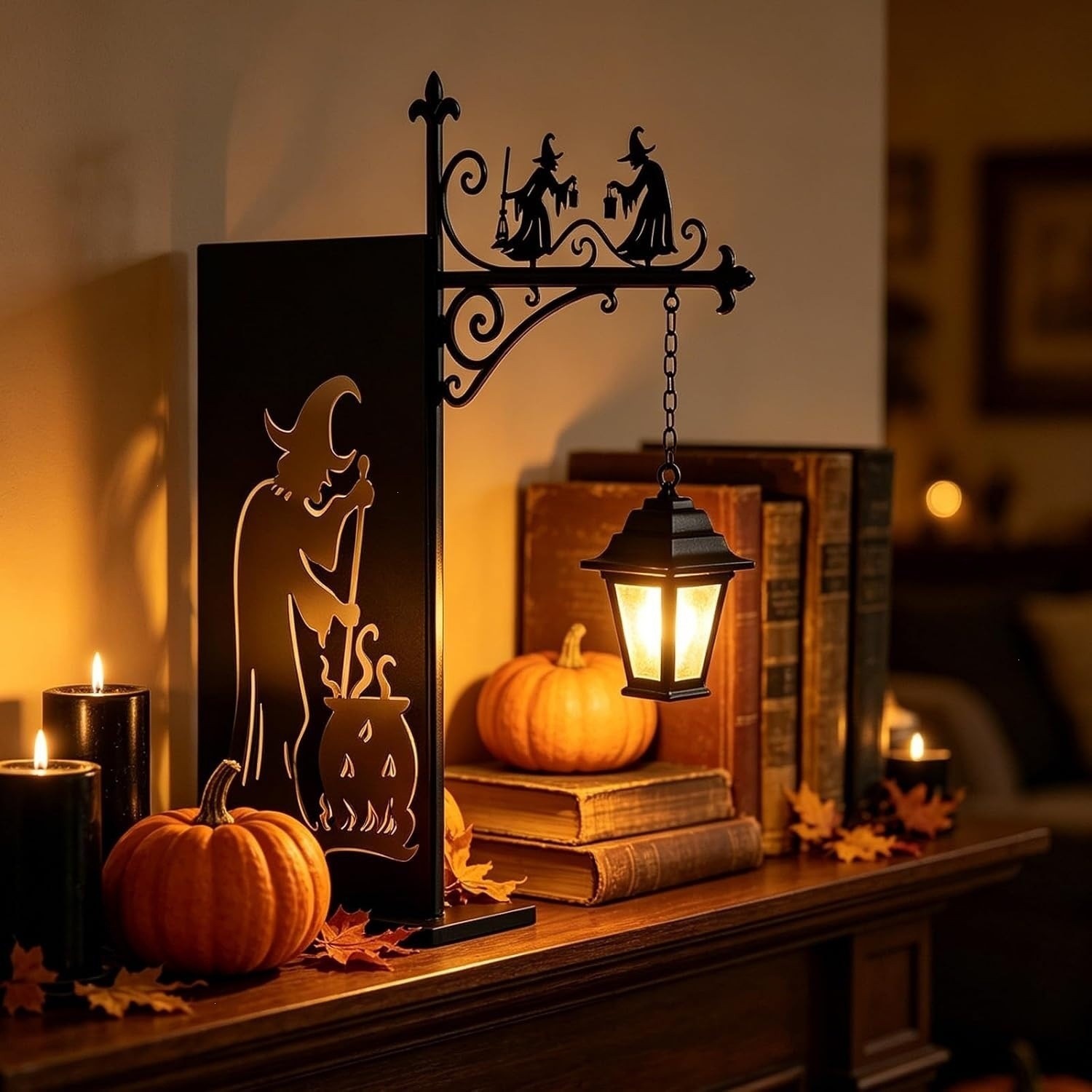 Halloween Bookshelf Lantern Decoration