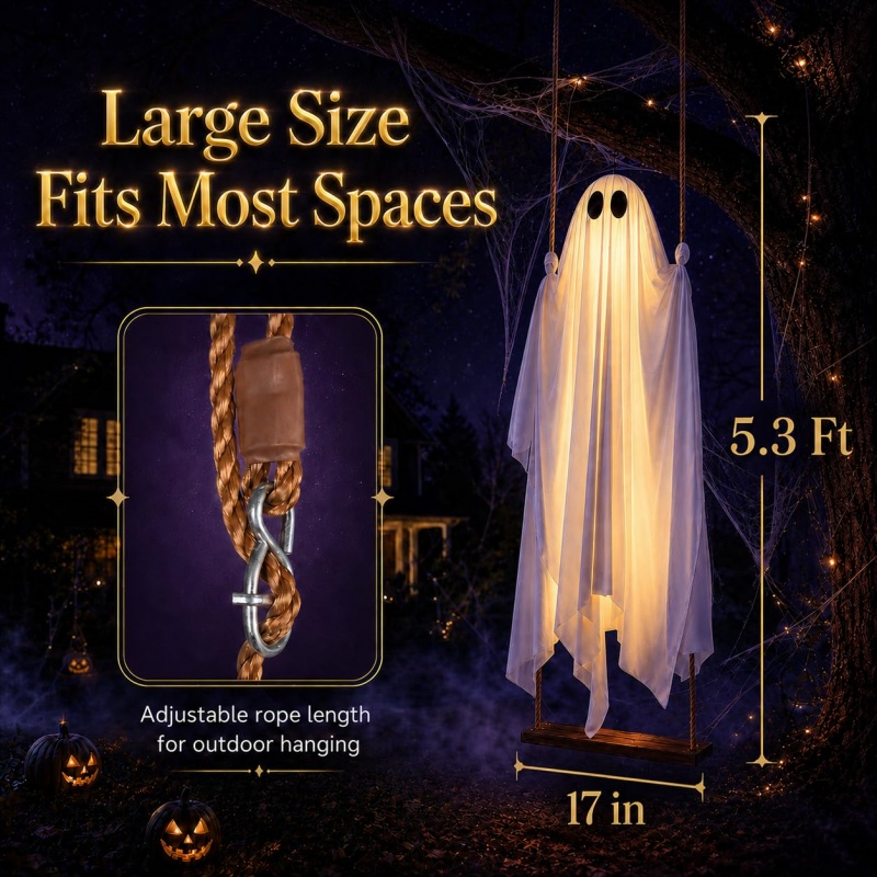 Outdoor Halloween Swing Ghost Decoration