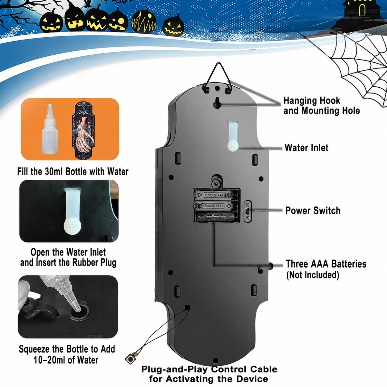 Halloween Glowing Eyeball Doorbell Decoration
