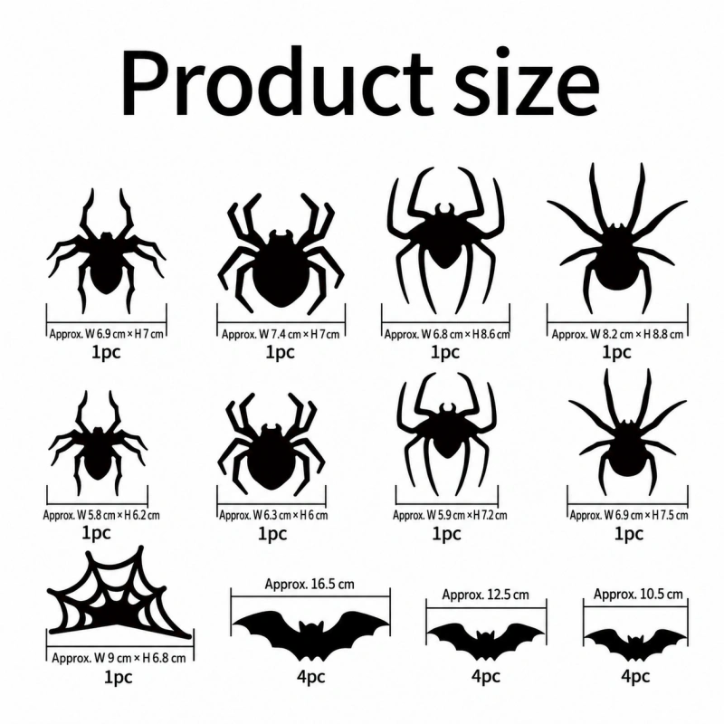 Halloween LED Bat & Spider Wall Decor Set