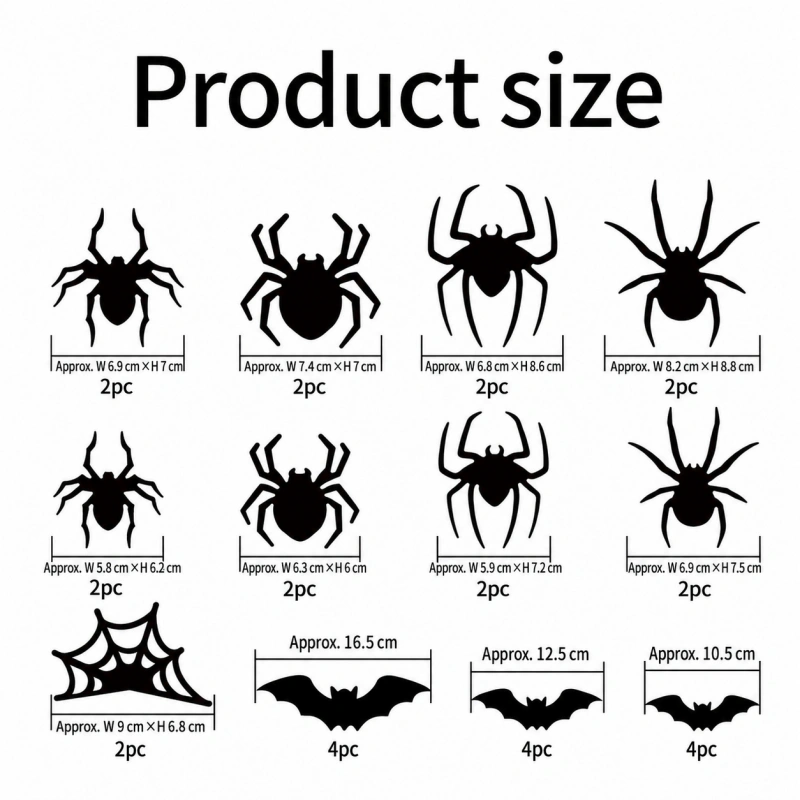 Halloween LED Bat & Spider Wall Decor Set