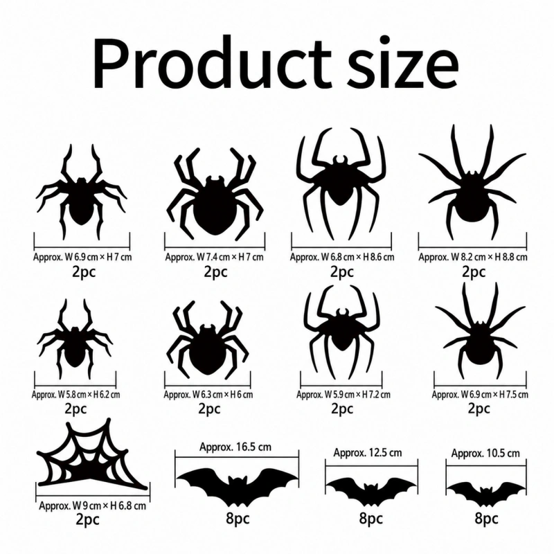 Halloween LED Bat & Spider Wall Decor Set