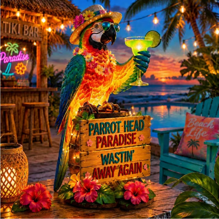 🌴 "Tropical State of Mind" Solar-Powered Parrot Light – Your 24/7 Vacation Mode, Activated 🌅
