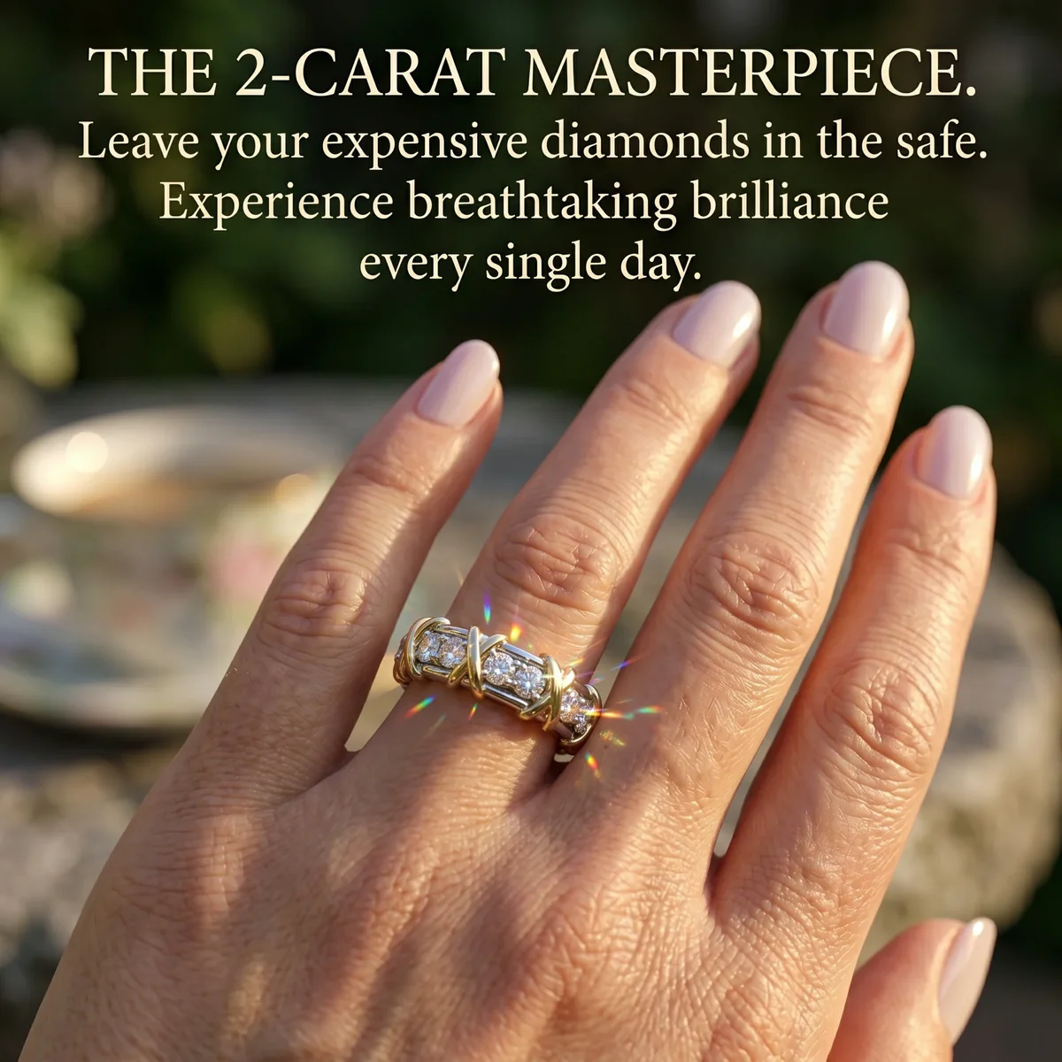🔥 90% OFF: The Artisan "XO" Two-Tone Band: Lab-Grown Brilliance That Passes the Diamond Test💎