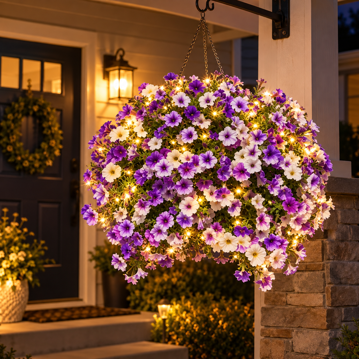 🔥Lighted Artificial Petunias Flowers 🌹 Zero Watering, Zero Maintenance