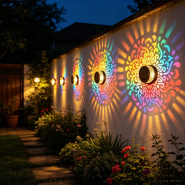 68K+ SOLD!✨Solar Mandala Wall Light | Outdoor Garden Fence Projector Lamp 🪐🌌