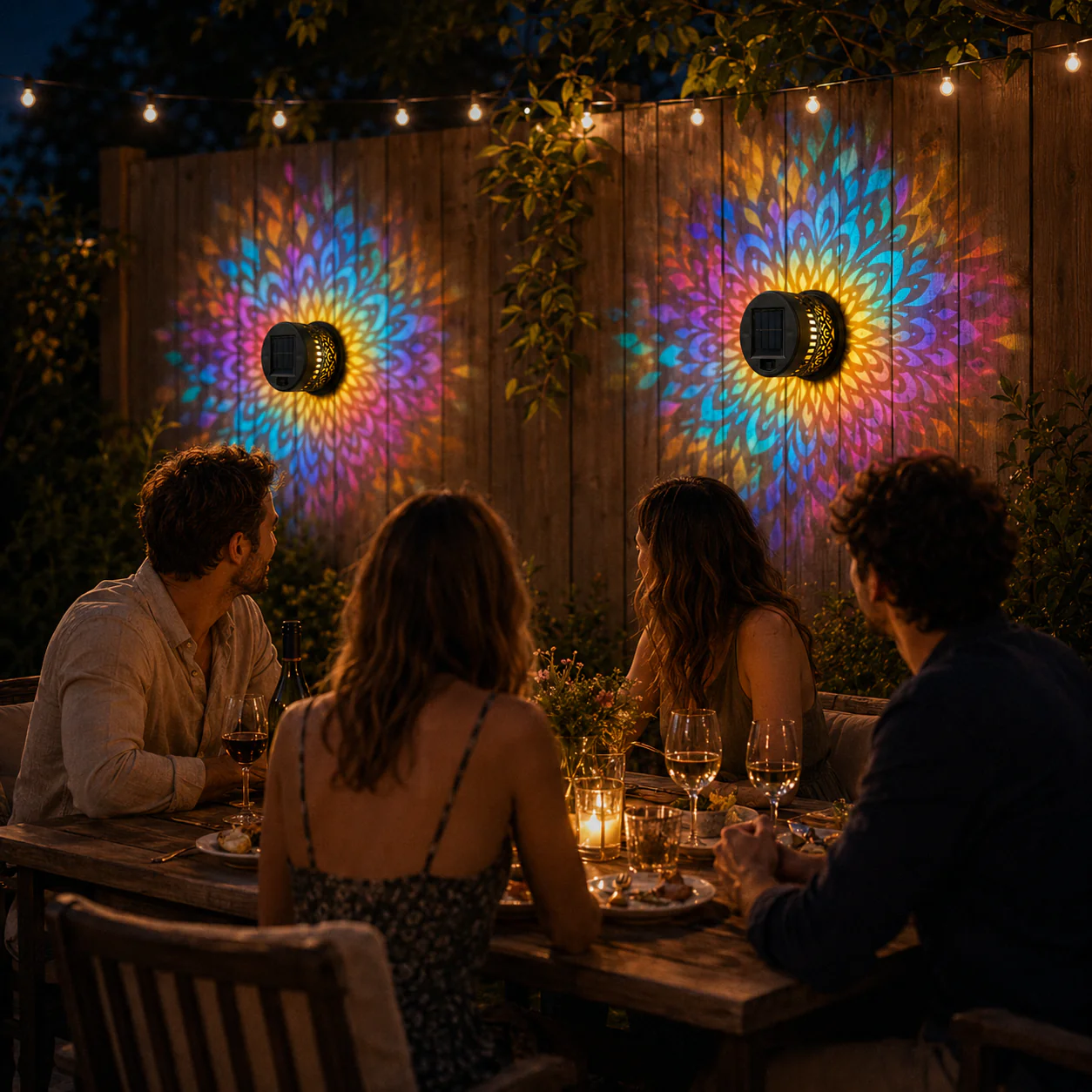 68K+ SOLD!✨Solar Mandala Wall Light | Outdoor Garden Fence Projector Lamp 🪐🌌