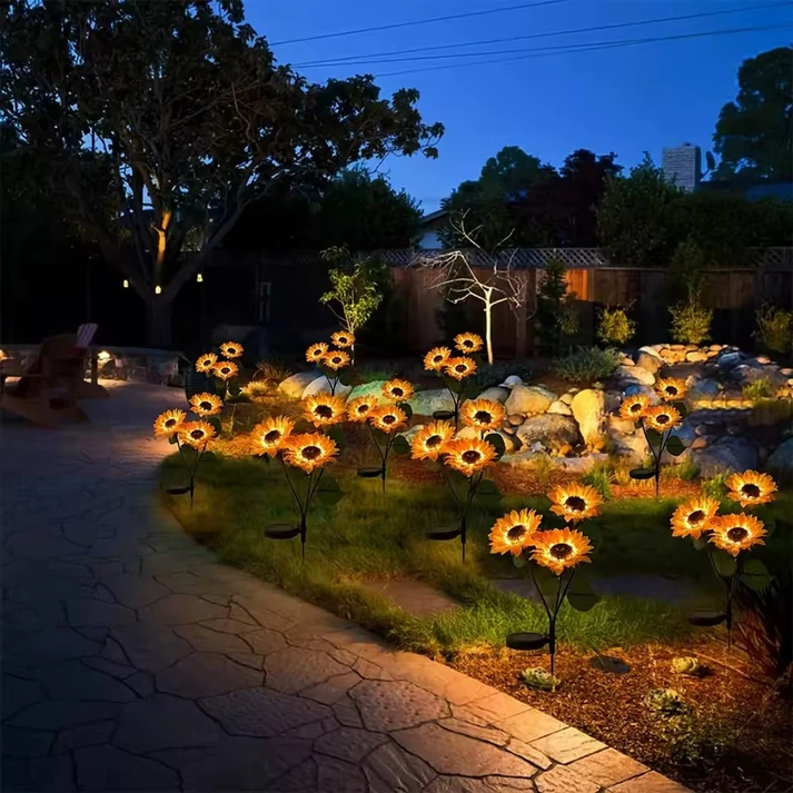 🌻Solar LED Sunflower Garden Lights, Realistic Night Glow for Yard, Lawn, Patio and Porch Decoration, Waterproof IP65