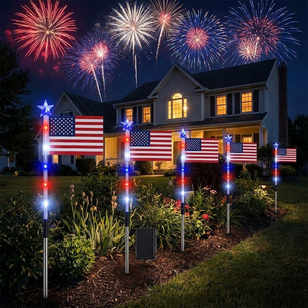 Limited Edition 2026 USA 250th Anniversary 8 Solar Flag Lights – 1776–2026 Heritage Edition 🇺🇸