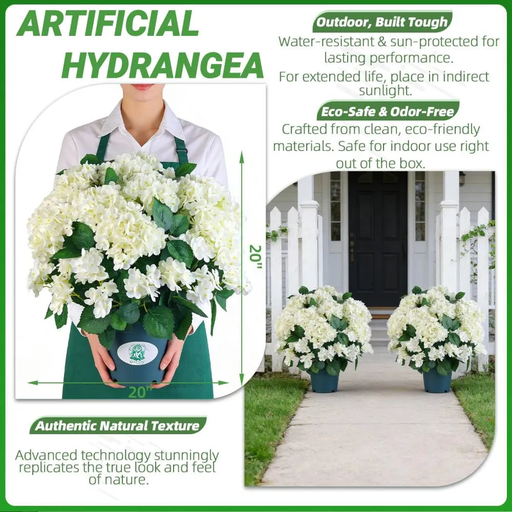 🔥Last Day 70% OFF🔥Artificial Outdoor Hydrangea Flowers - UV resistant, Waterproof, Windproof