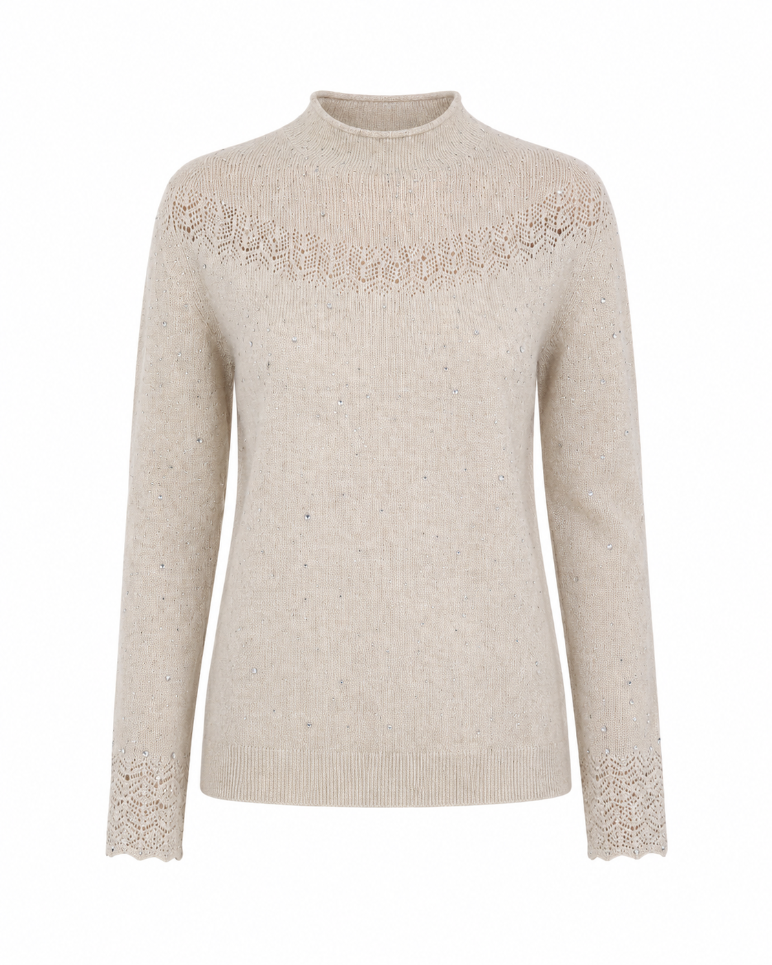 Best-selling Customized Cashmere and Wool Soft and Comfortable Openwork Women's Knitted Sweater