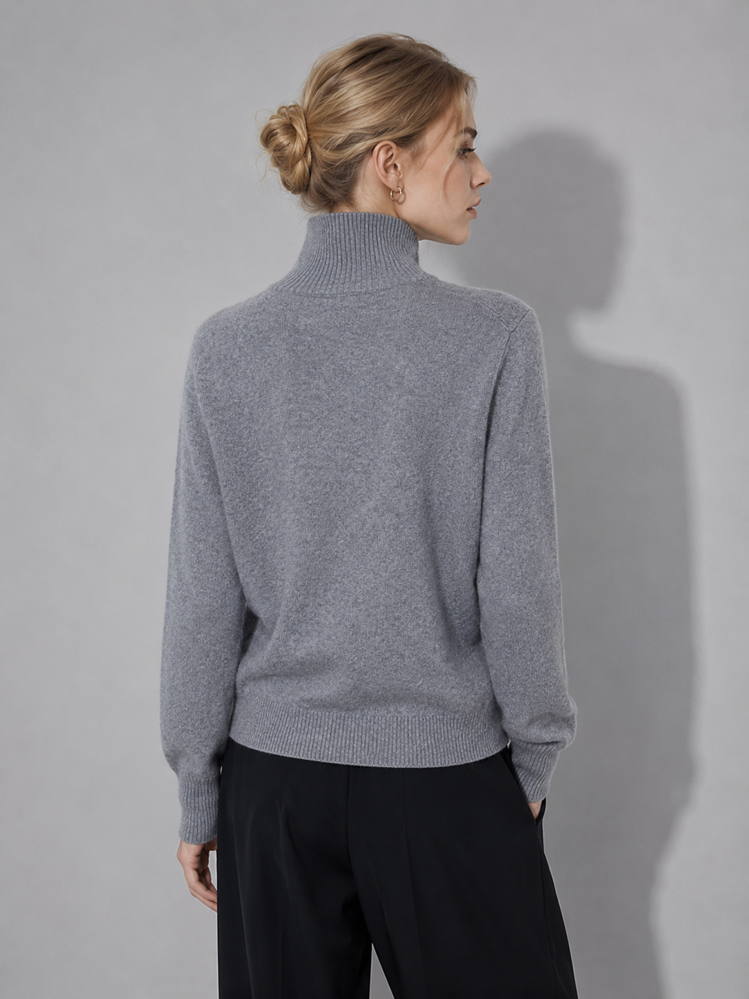Customized women's motorcycle-style floral autumn stand-up collar full-zip knitted cashmere cardigan pullover customized logo breathable