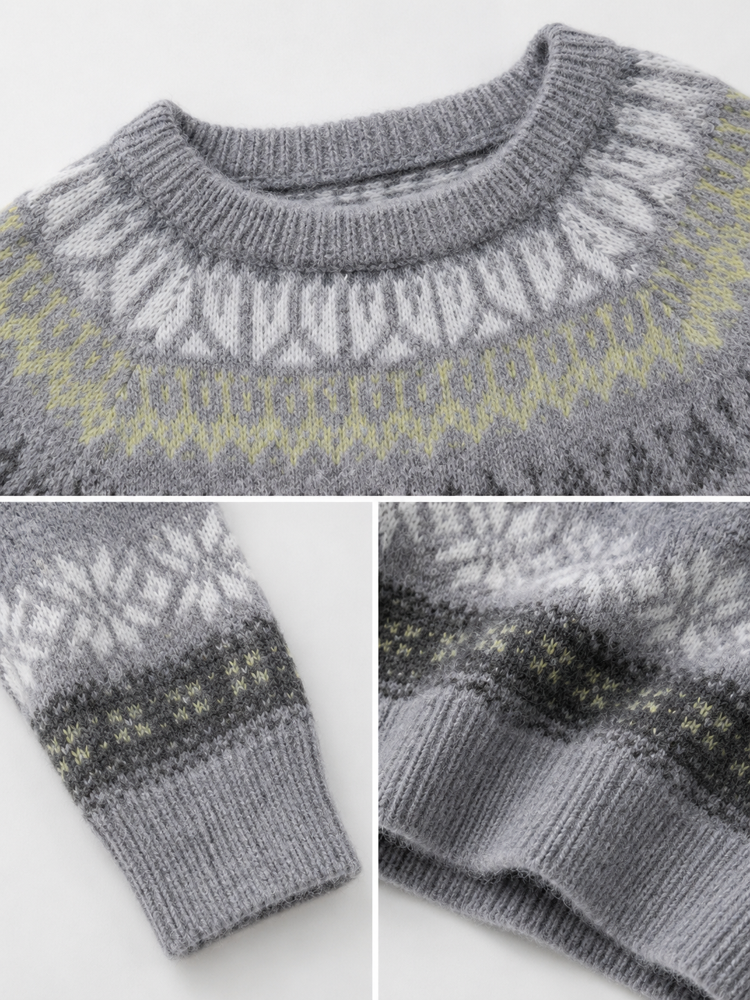 Luxury Wool Jacquard Sweater – Vintage Fair Isle Knit Pullover with Nordic Pattern