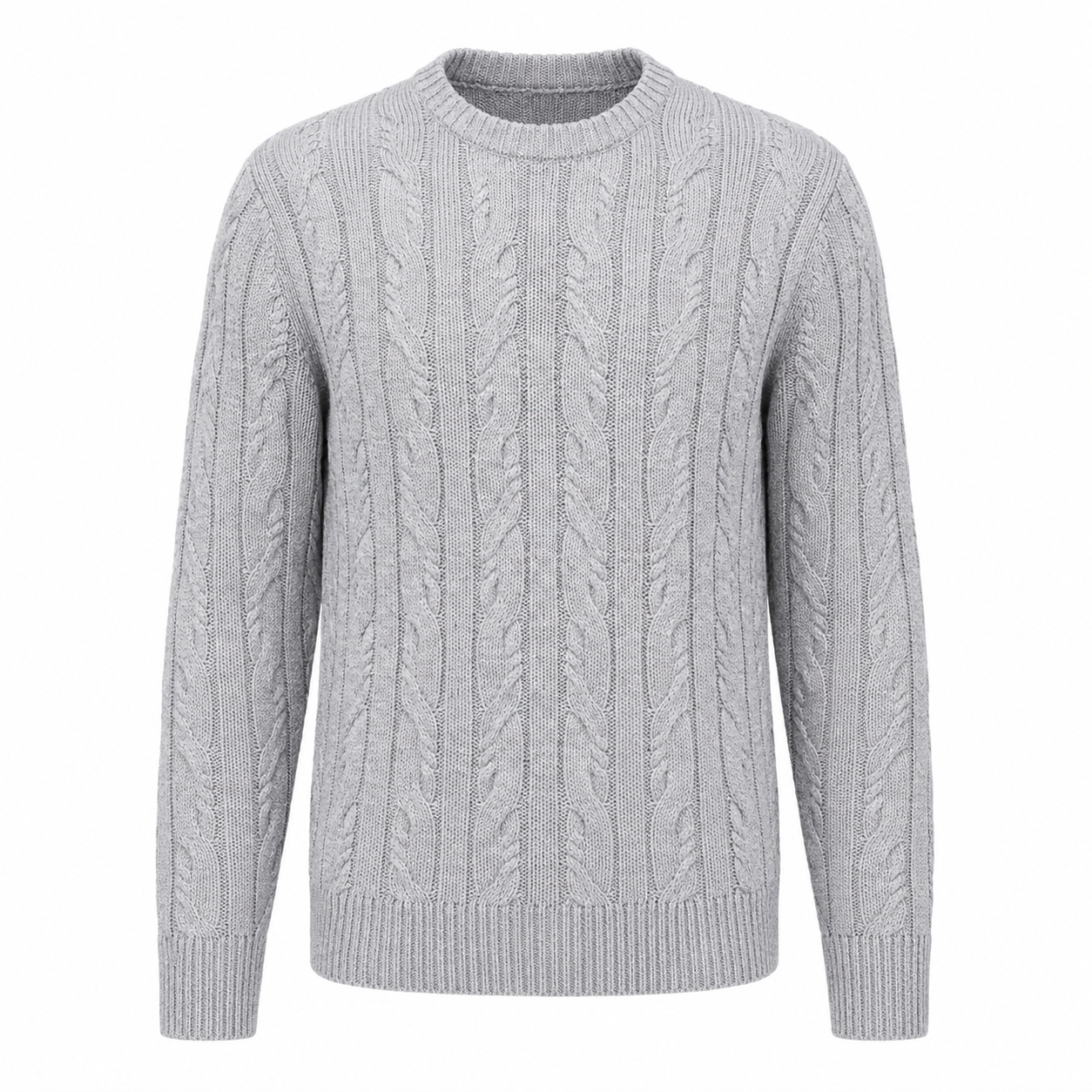 Custom OEM/ODM Premium Men's Anti-Wrinkle 100% Cotton Winter Knitwear Pullover Crew Neck Long Sleeve with Custom Logo Options