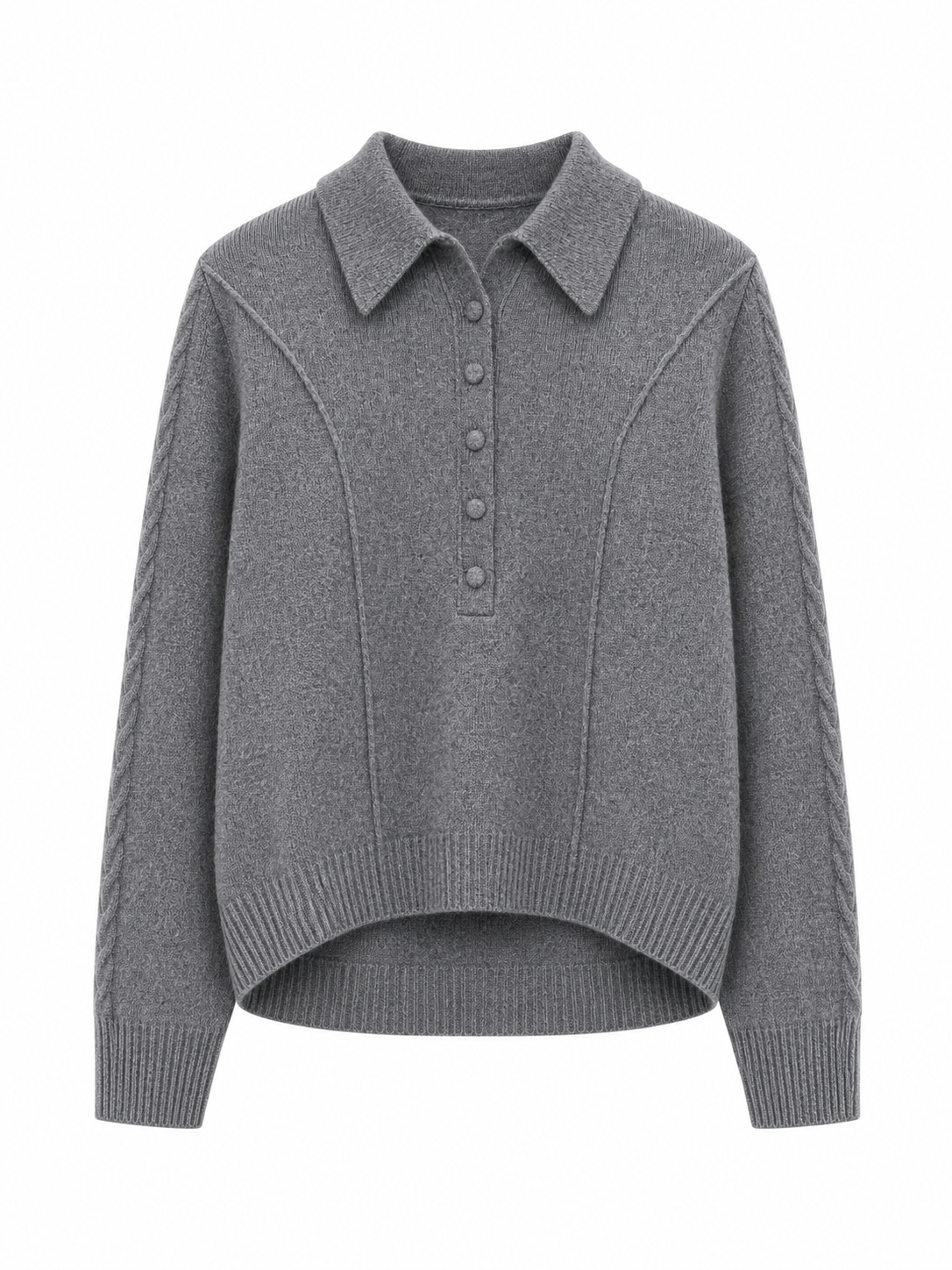 OEM Lady Cashmere Blazer - Cashmere and Wool Blend Half-Sleeve Round Neck Knitted Cashmere Blazer