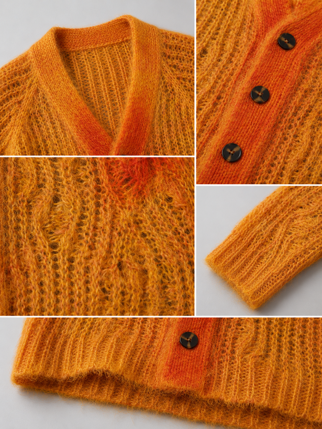 Wholesale Custom Fuzzy Mohair Wool Blend Leopard Jacquard Oversize Crew Neck Cropped Men Knit Sweater Luxury Street Knitwear