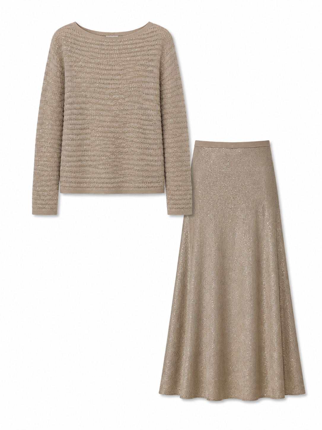Best-selling high-end wool women's two-piece sweater set, large size sweater set, dress set