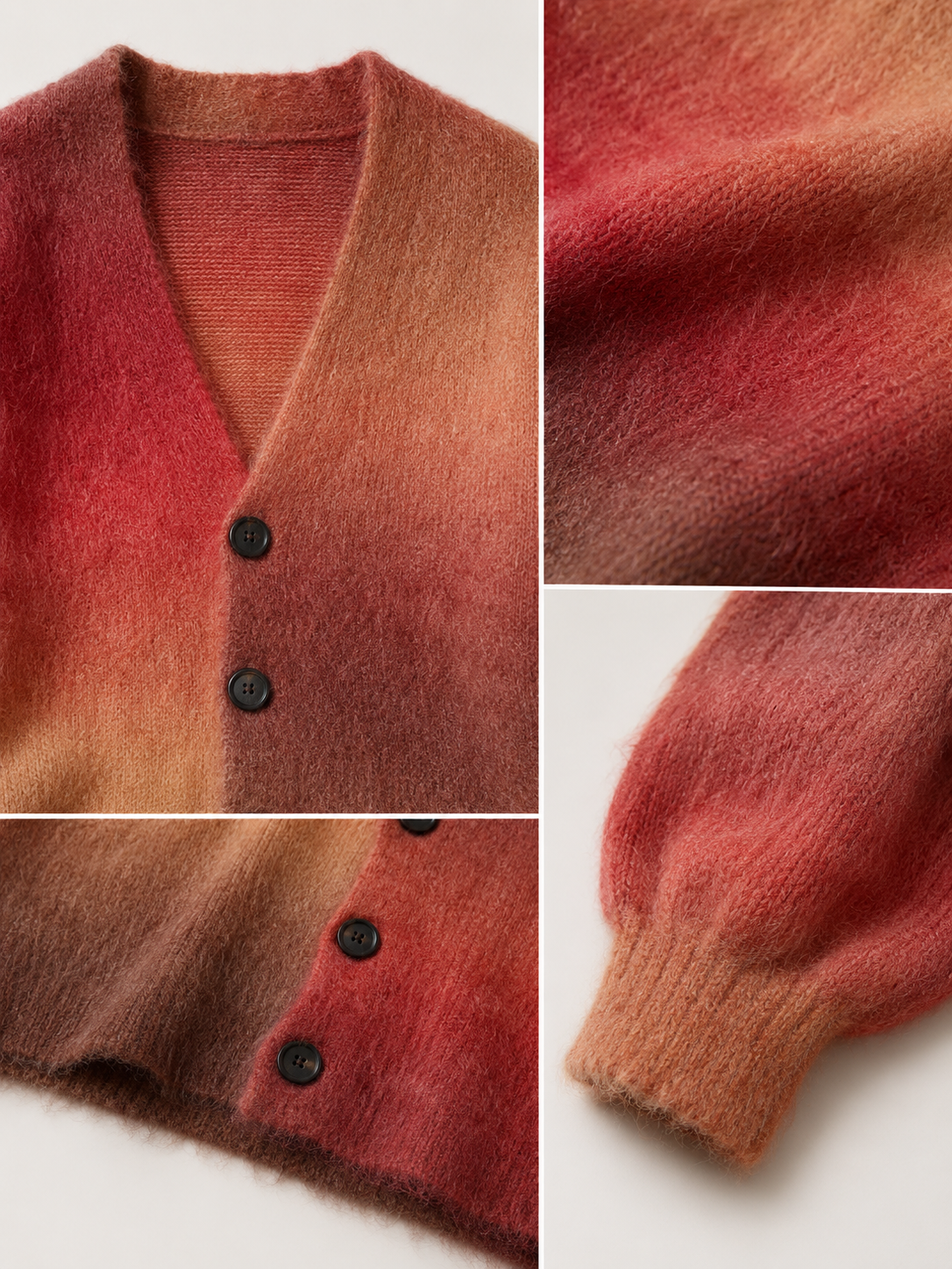 Custom LOGO OEM & ODM Cardigan Mohair Jacquard Knitted Men's Sweaters Custom Knitted Sweater